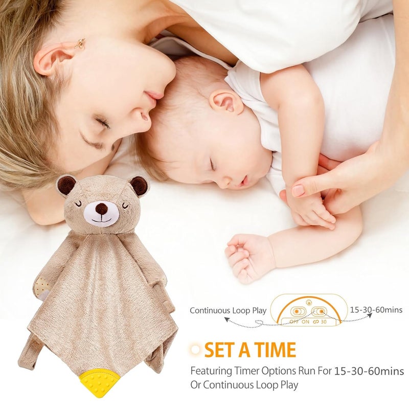 BEREST Rechargeable Baby Cry Sensor Sleep Soother Heartbeat Bear Lovey Blanket Comforter Toy, Help Newborns Go to Sleep Faster & Stay Asleep Longer, Great Nursery Decor Infants Shower Gifts - Image 5